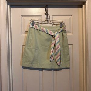 LOFT mint green mini skirt with tie belt - size 6